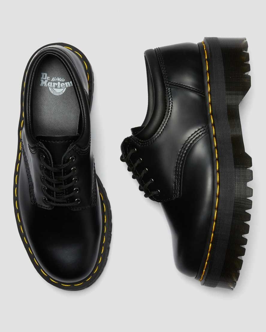 Dr Martens 8053 Leder Plattform Freizeitschuhe Damen Schwarz | SZD-328451