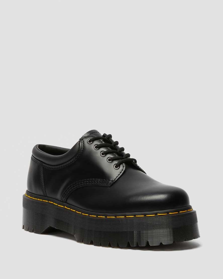 Dr Martens 8053 Leder Plattform Freizeitschuhe Damen Schwarz | SZD-328451