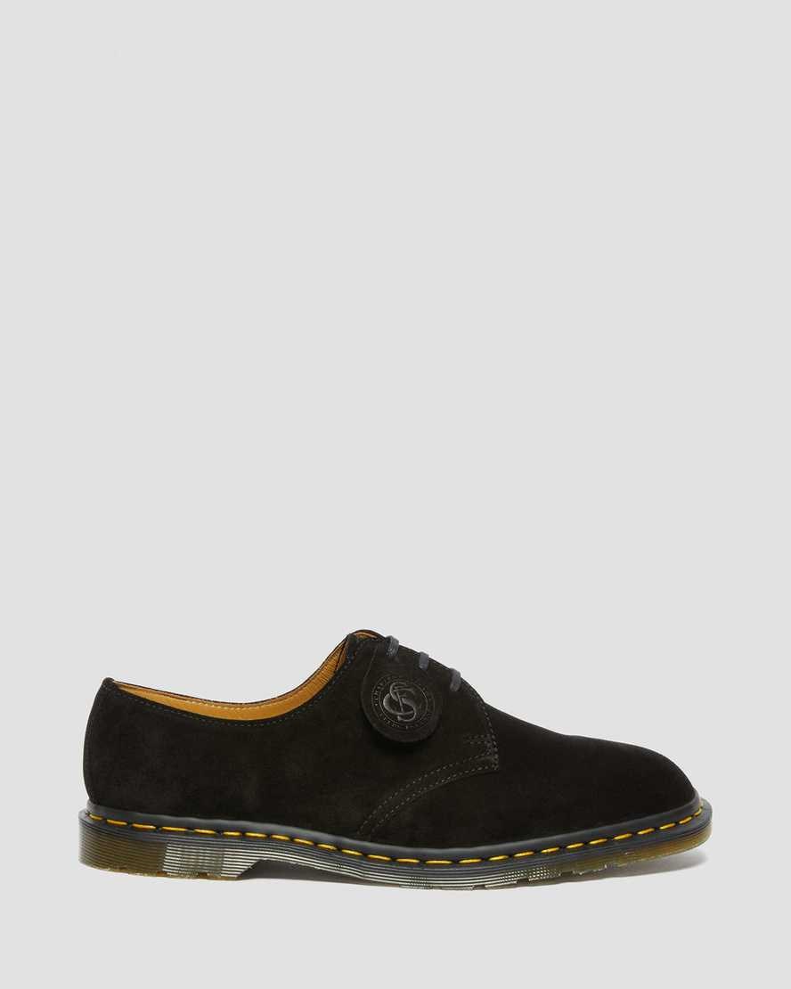 Dr Martens Archie II Made in England Wildleder Oxfords Schuhe Damen Schwarz | OXV-764803