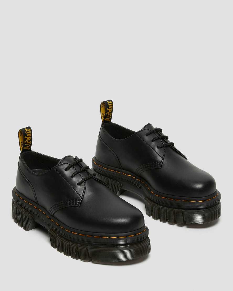 Dr Martens Audrick Nappa Leder Oxfords Schuhe Herren Schwarz | BAY-730612