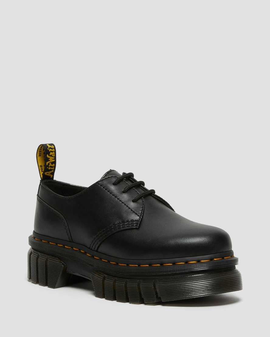 Dr Martens Audrick Nappa Leder Oxfords Schuhe Herren Schwarz | BAY-730612