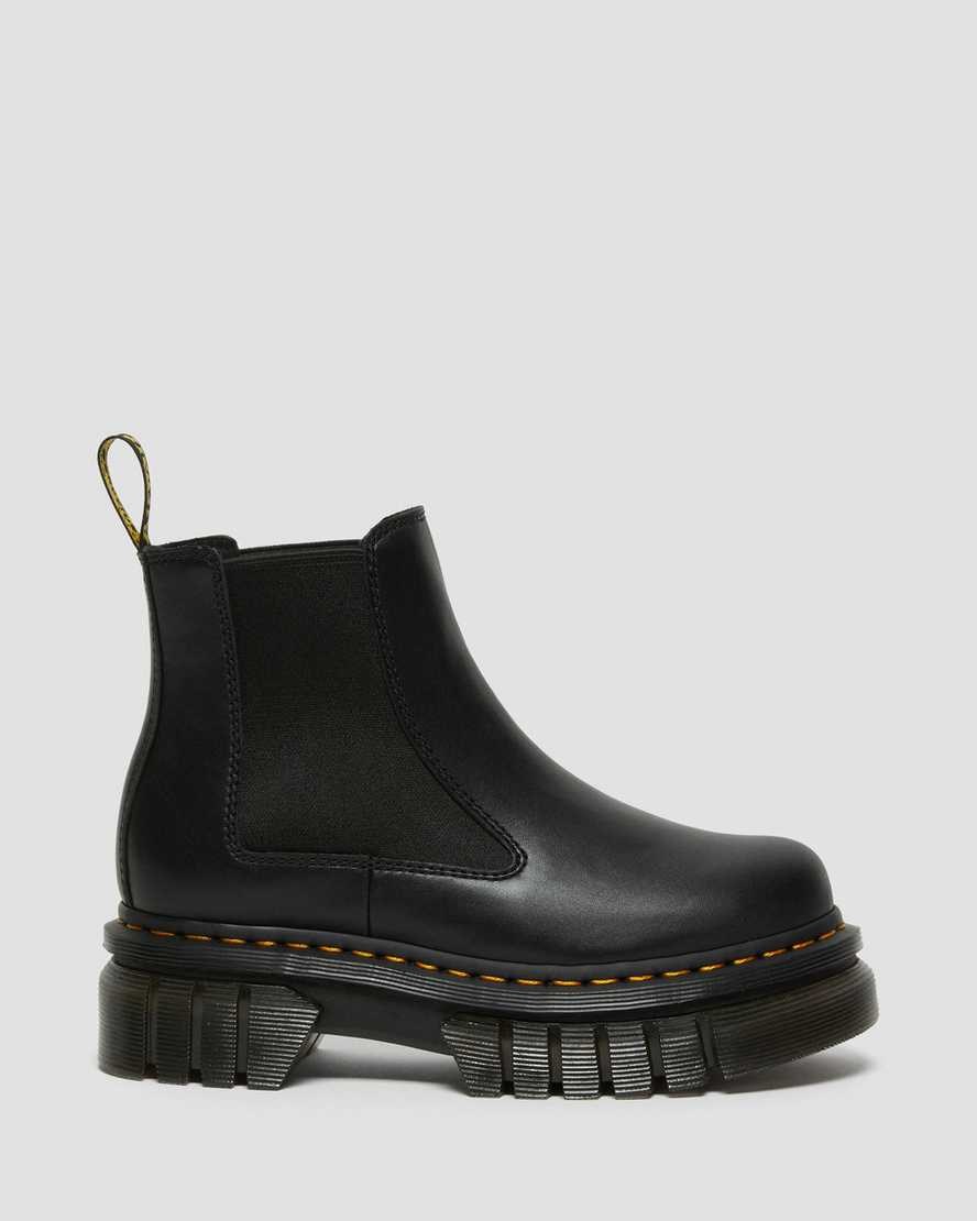 Dr Martens Audrick Nappa Leder Plattform Chelsea Stiefel Herren Schwarz | FAH-705629