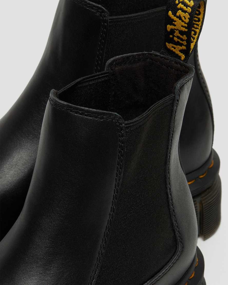 Dr Martens Audrick Nappa Leder Plattform Schnürstiefel Herren Schwarz | FAI-823461