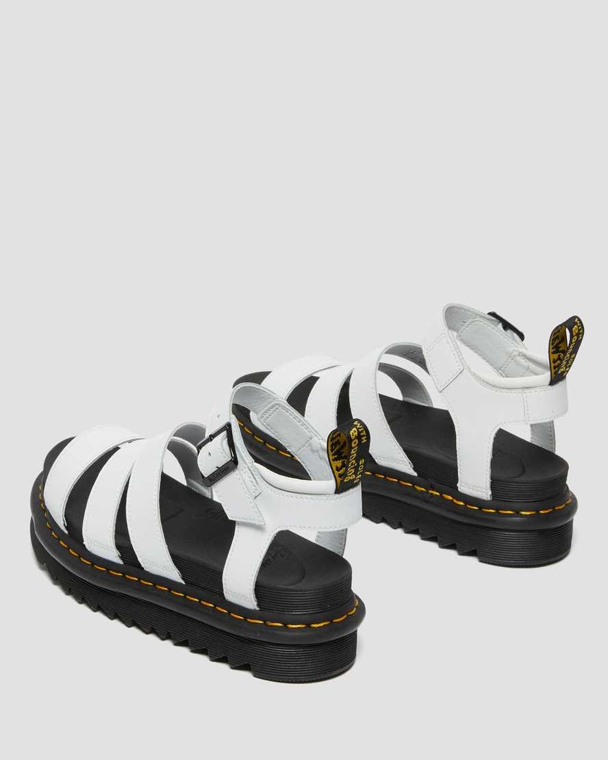 Dr Martens Blaire Hydro Leder Riemchensandalen Damen Weiß | BNW-162078