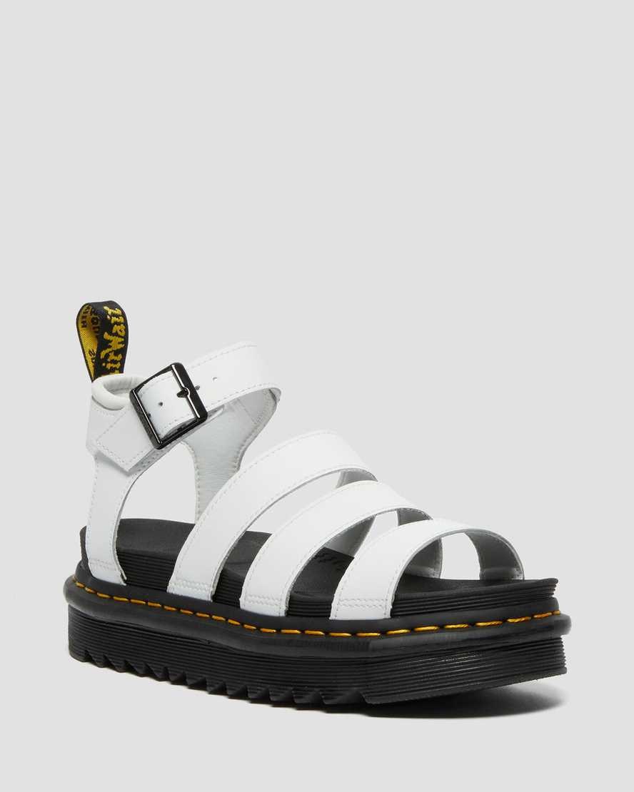 Dr Martens Blaire Hydro Leder Riemchensandalen Damen Weiß | BNW-162078