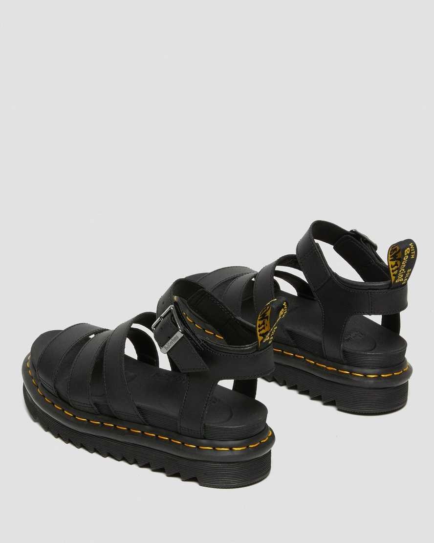 Dr Martens Blaire Hydro Leder Riemchensandalen Damen Schwarz | FJD-164238