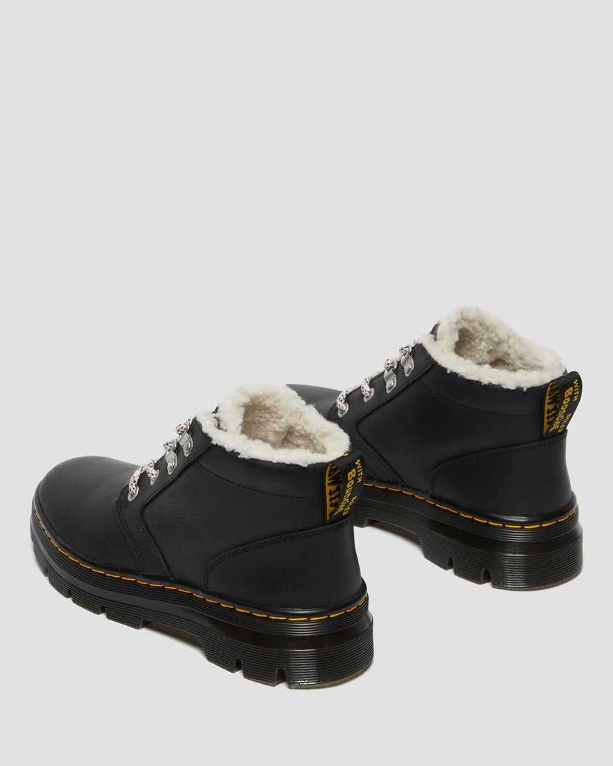 Dr Martens Bonny Faux Shearling Gefütterte Schnürstiefel Damen Schwarz | GEC-931805