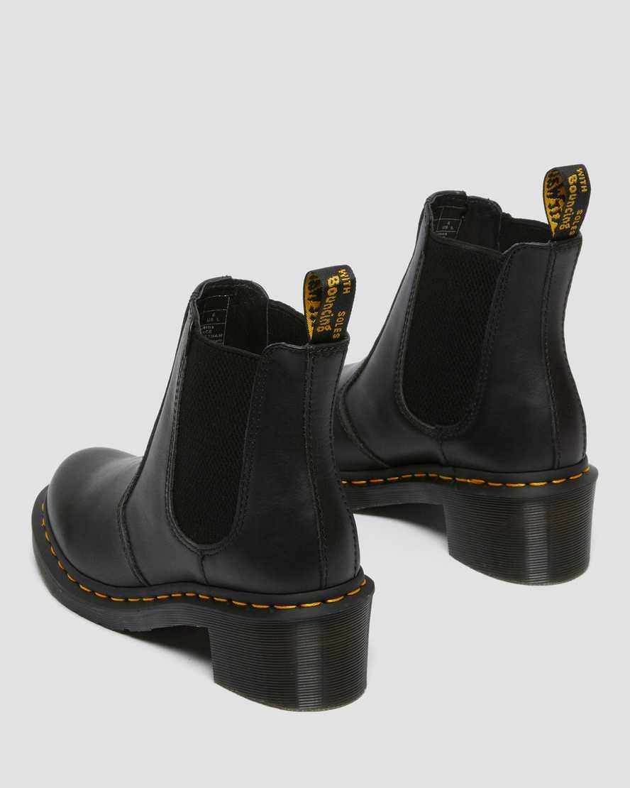 Dr Martens Cadence Leder Absatz Chelsea Stiefel Damen Schwarz | PUH-742356