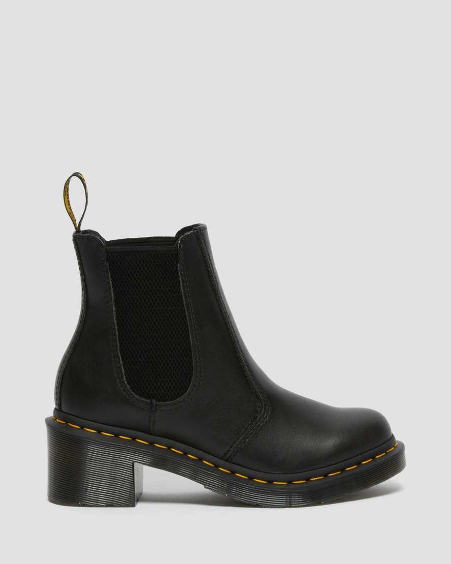 Dr Martens Cadence Leder Absatz Chelsea Stiefel Damen Schwarz | PUH-742356