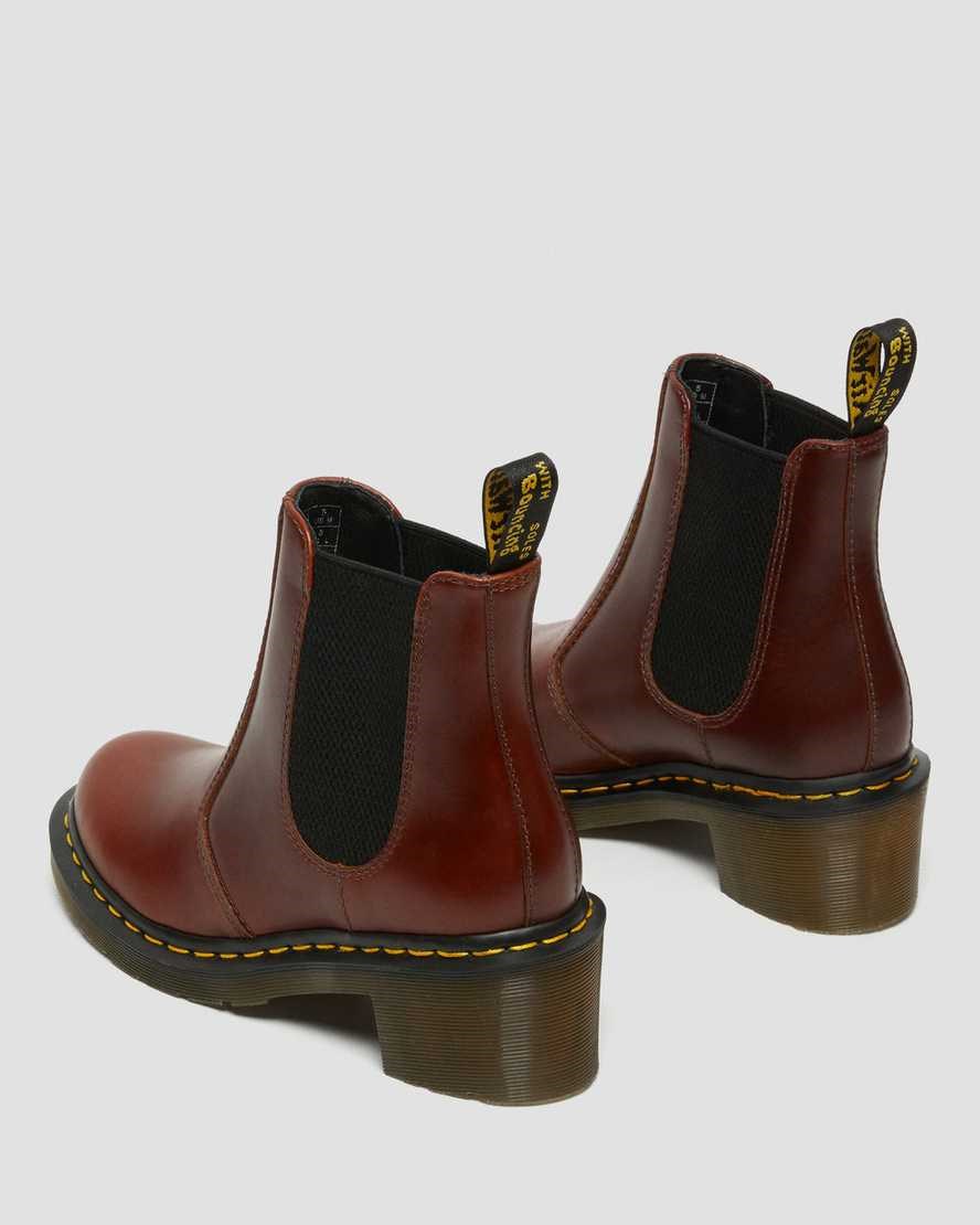 Dr Martens Cadence Leder Absatz Chelsea Stiefel Damen Braun | SBI-750182