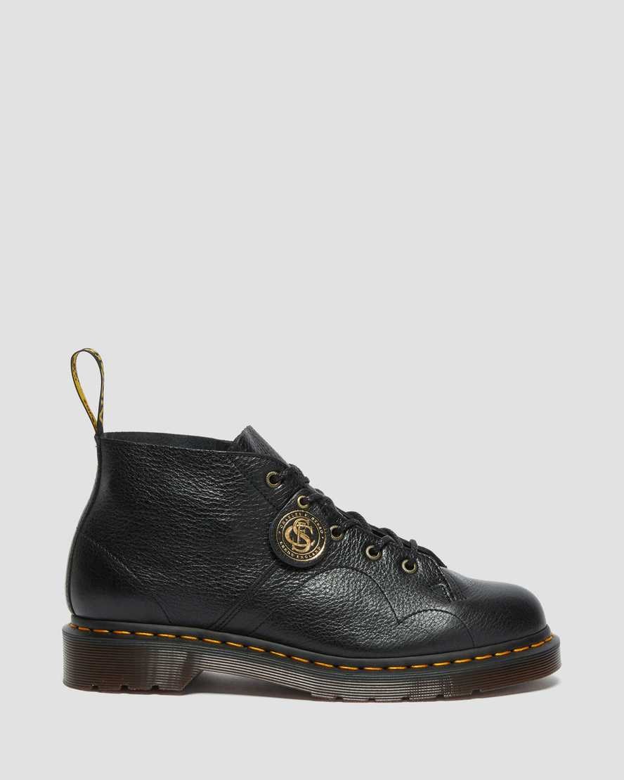 Dr Martens Church Buckingham Leder Monkey Stiefeletten Damen Schwarz | WPL-861457