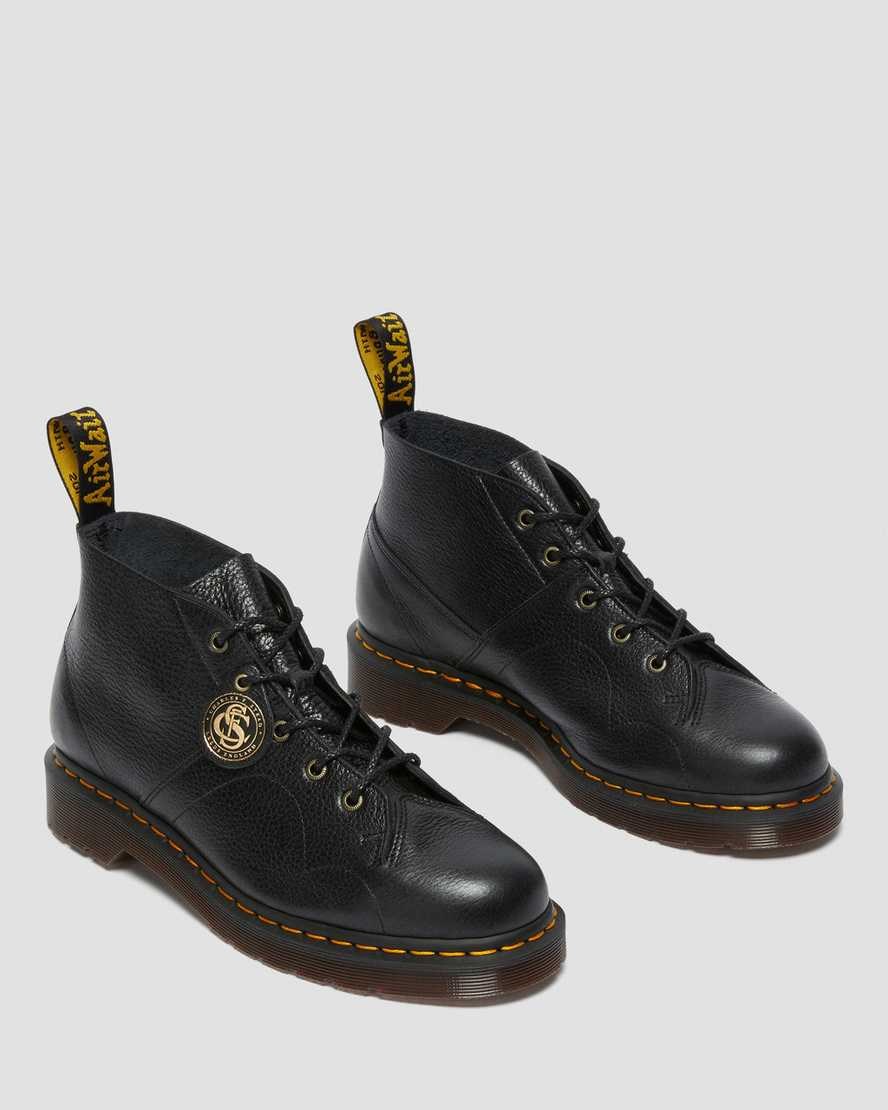 Dr Martens Church Buckingham Leder Monkey Stiefeletten Damen Schwarz | WPL-861457