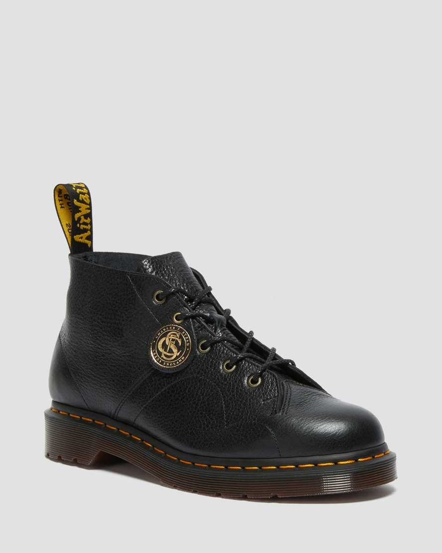 Dr Martens Church Buckingham Leder Monkey Stiefeletten Damen Schwarz | WPL-861457