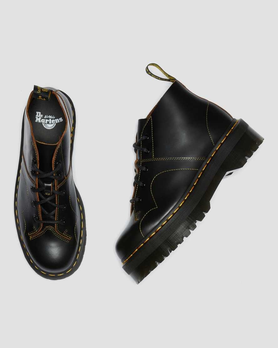 Dr Martens Church Plattform Monkey Stiefeletten Herren Schwarz | NCT-642981