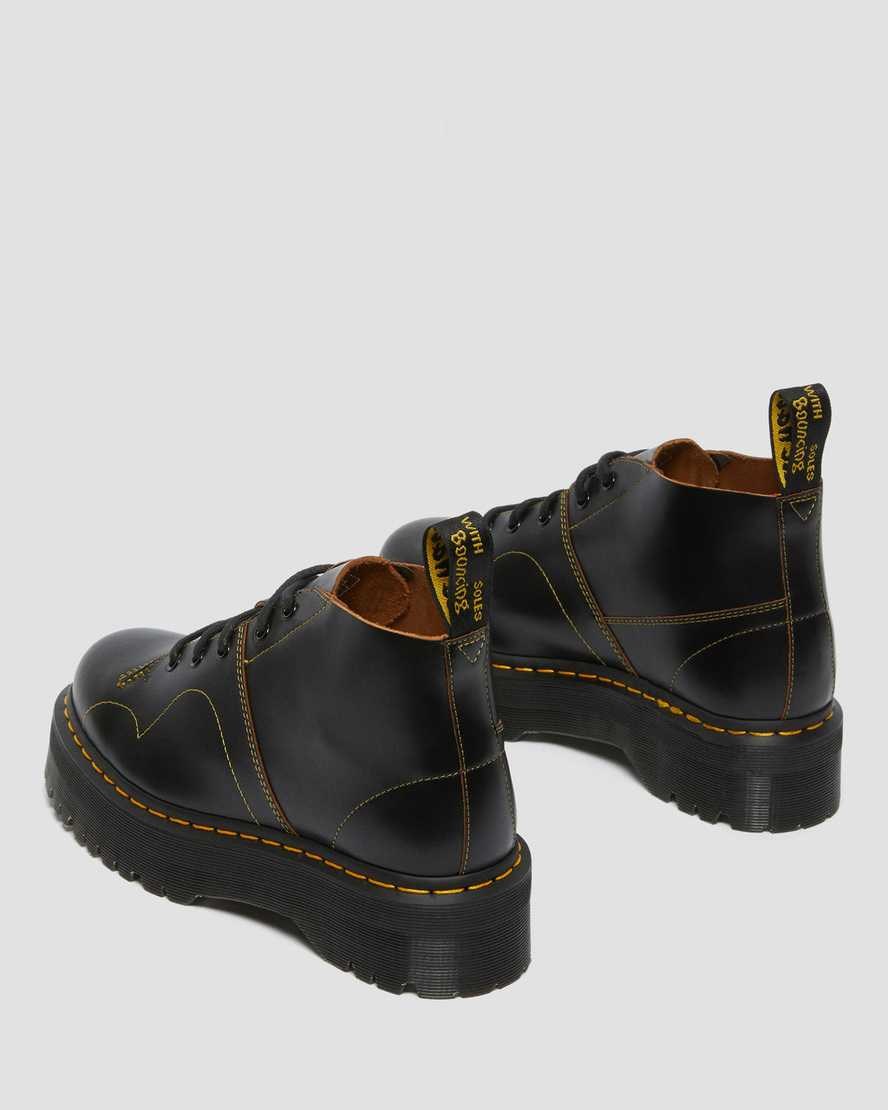 Dr Martens Church Plattform Schnürstiefel Damen Schwarz | PZT-247586