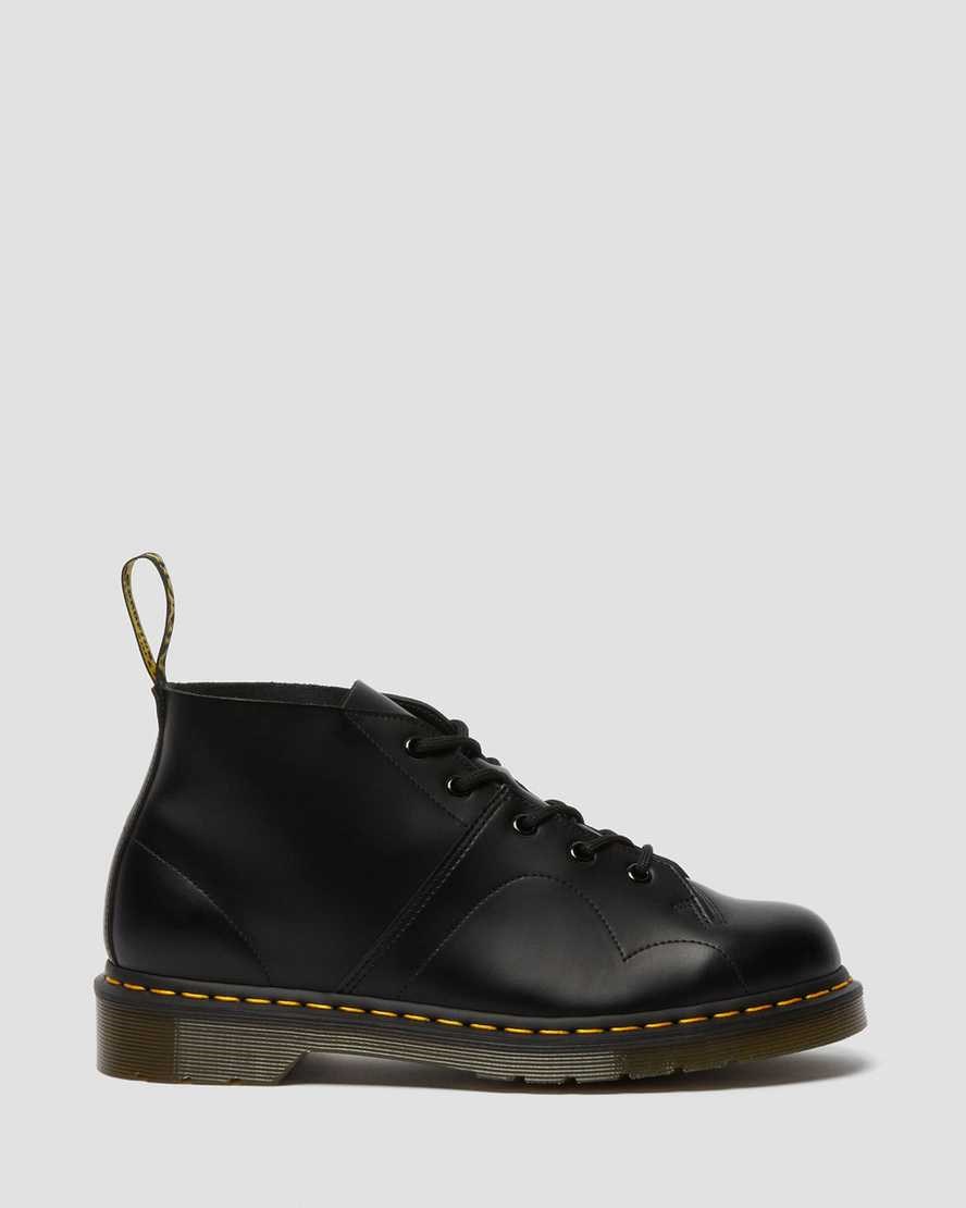 Dr Martens Church Smooth Leder Monkey Stiefeletten Damen Schwarz | DFN-513462