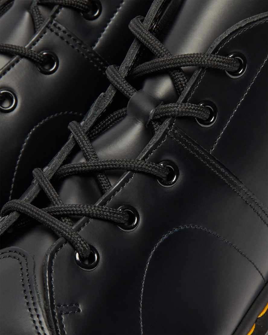 Dr Martens Church Smooth Leder Monkey Stiefeletten Damen Schwarz | DFN-513462