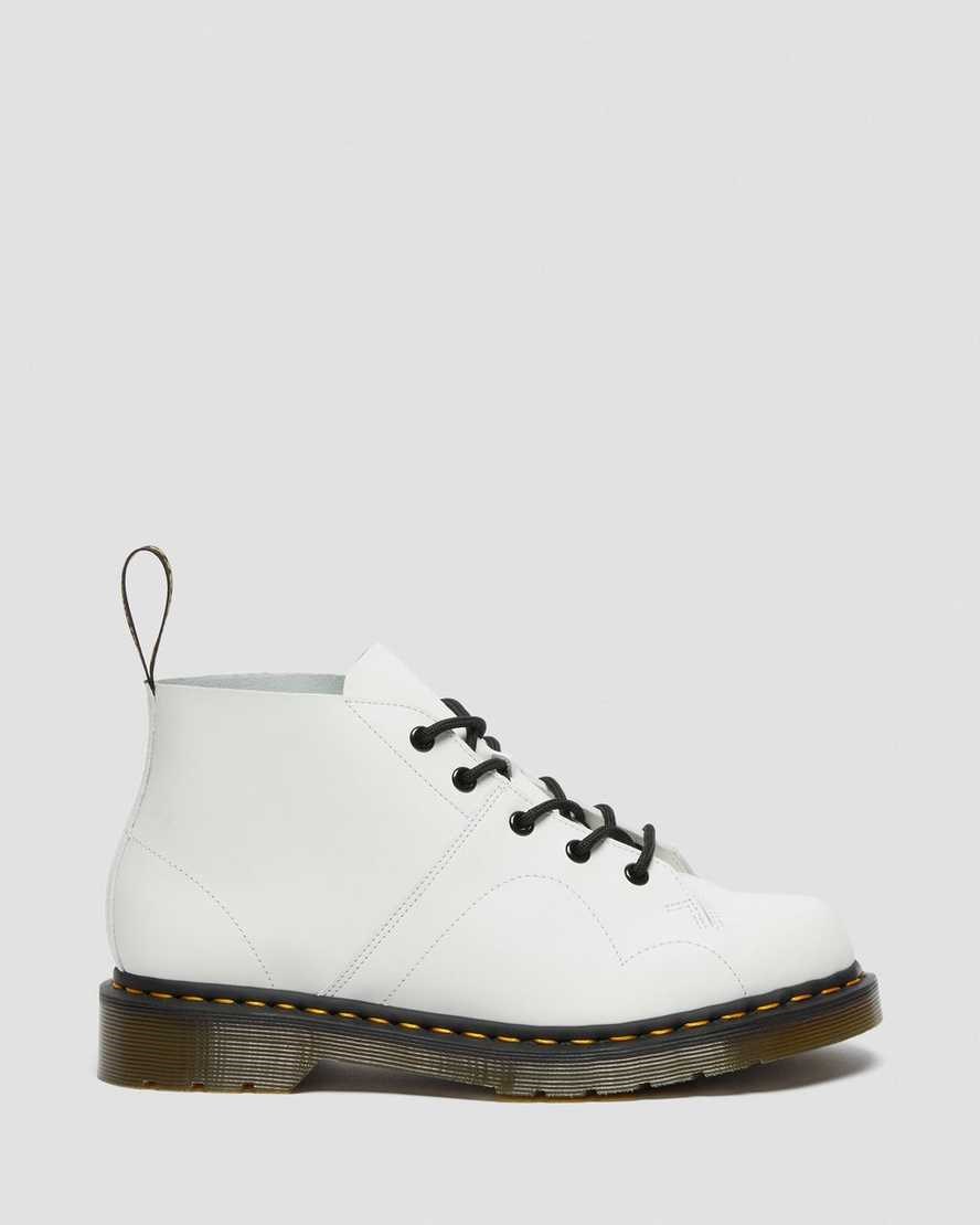 Dr Martens Church Smooth Leder Monkey Stiefeletten Damen Weiß | PEW-639127