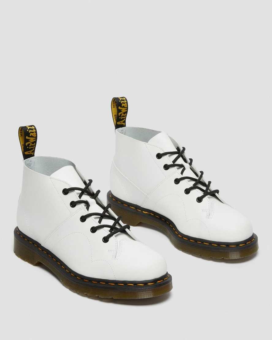 Dr Martens Church Smooth Leder Monkey Stiefeletten Damen Weiß | PEW-639127