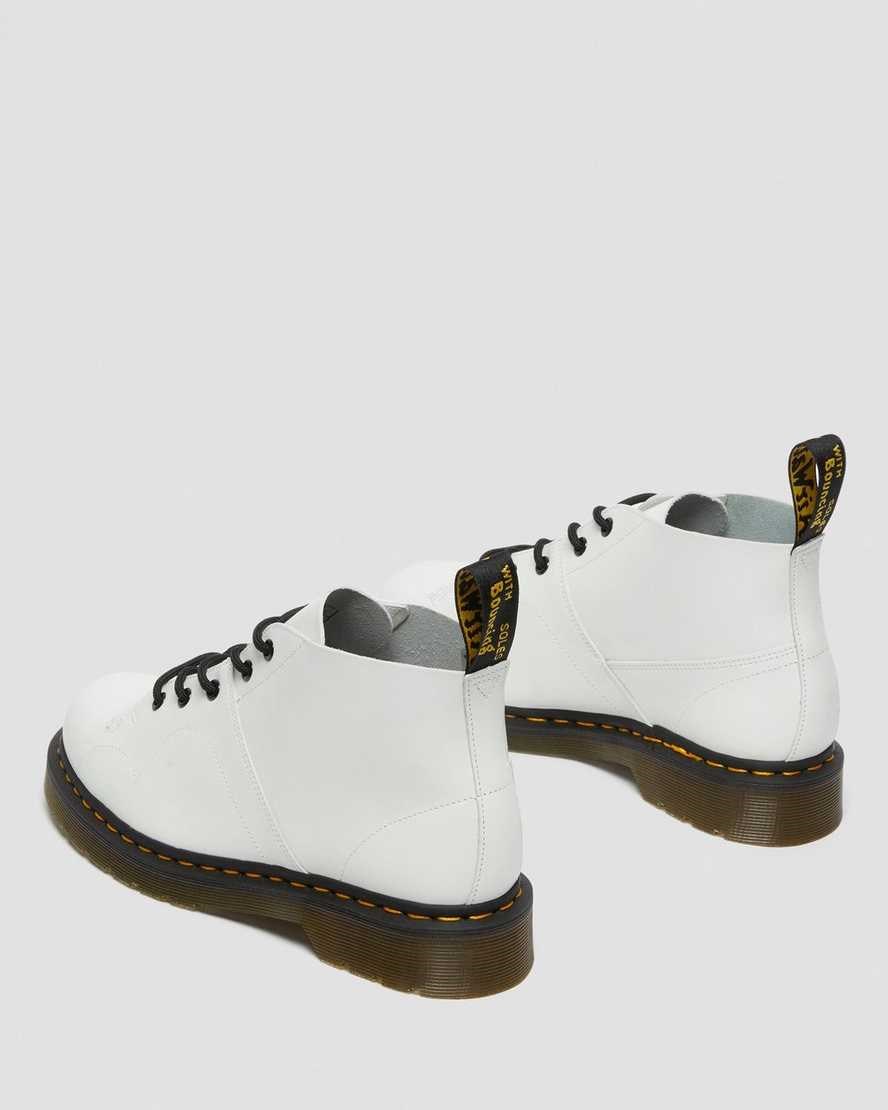 Dr Martens Church Smooth Leder Monkey Stiefeletten Damen Weiß | PEW-639127