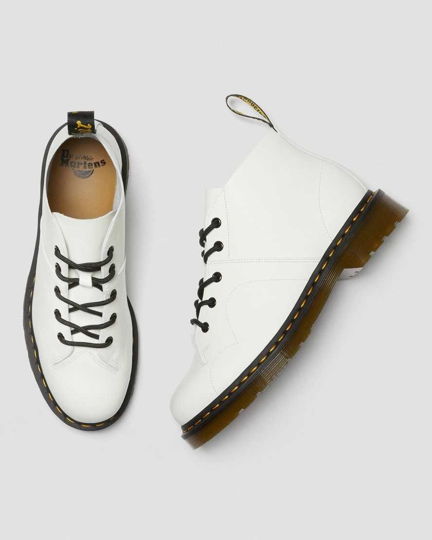 Dr Martens Church Smooth Leder Monkey Stiefeletten Herren Weiß | QEL-621983