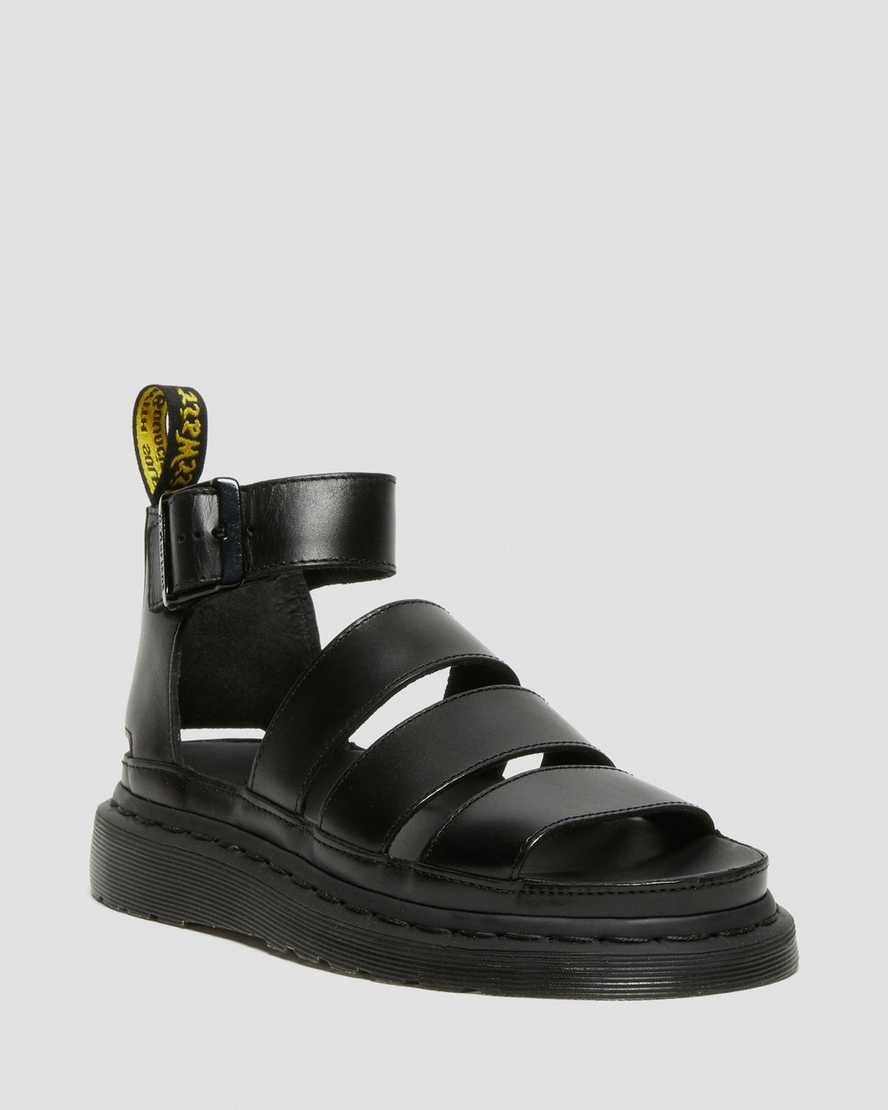 Dr Martens Clarissa II Leder Riemchensandalen Damen Schwarz | RKB-485316