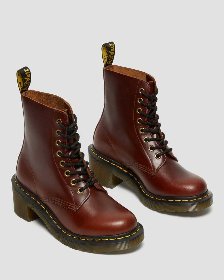 Dr Martens Clemency Leder Stiefeletten Damen Braun | QBK-943508