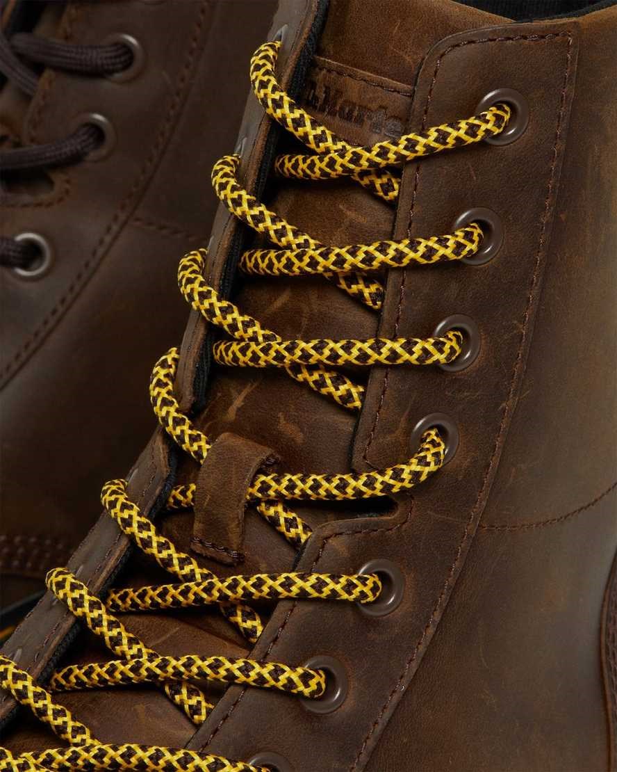 Dr Martens Combs Crazy Horse Leder Schnürstiefel Damen Braun | NXI-528913