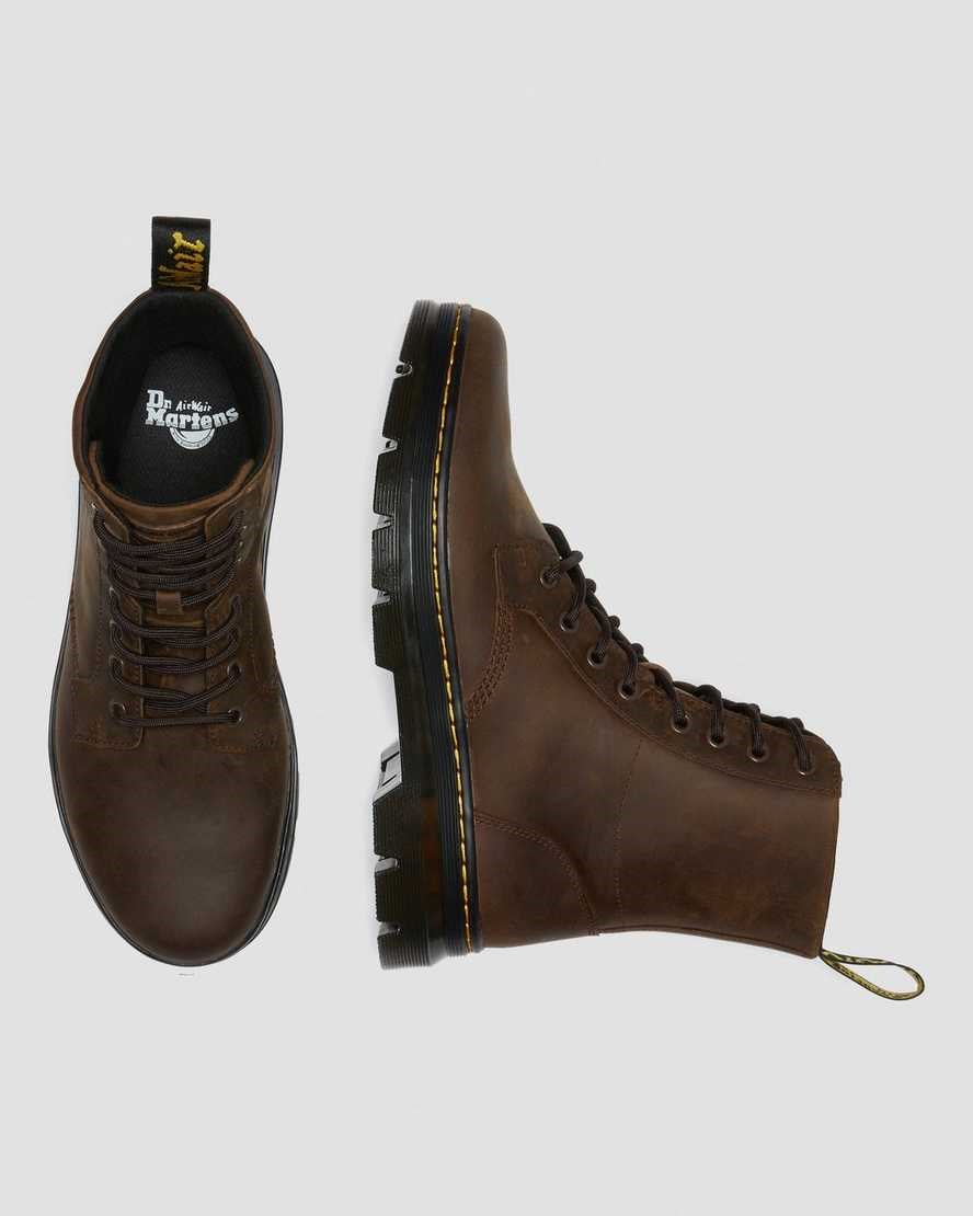 Dr Martens Combs Crazy Horse Leder Stiefeletten Damen Braun | CEB-263459