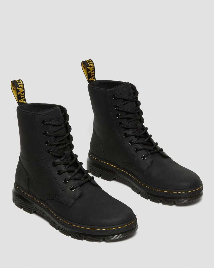 Dr Martens Combs Leder Schnürstiefel Herren Schwarz | FTH-172940