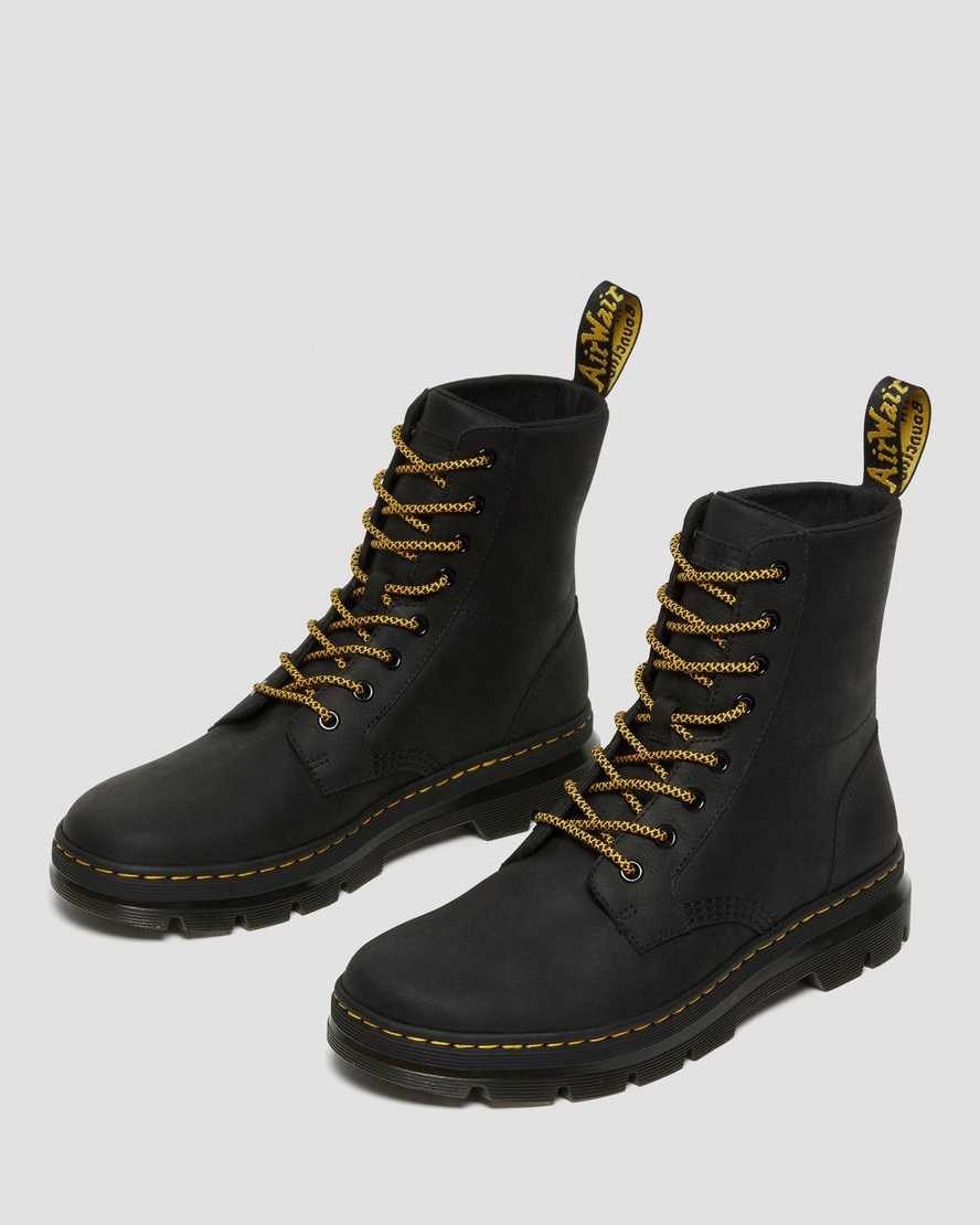 Dr Martens Combs Leder Schnürstiefel Herren Schwarz | FTH-172940