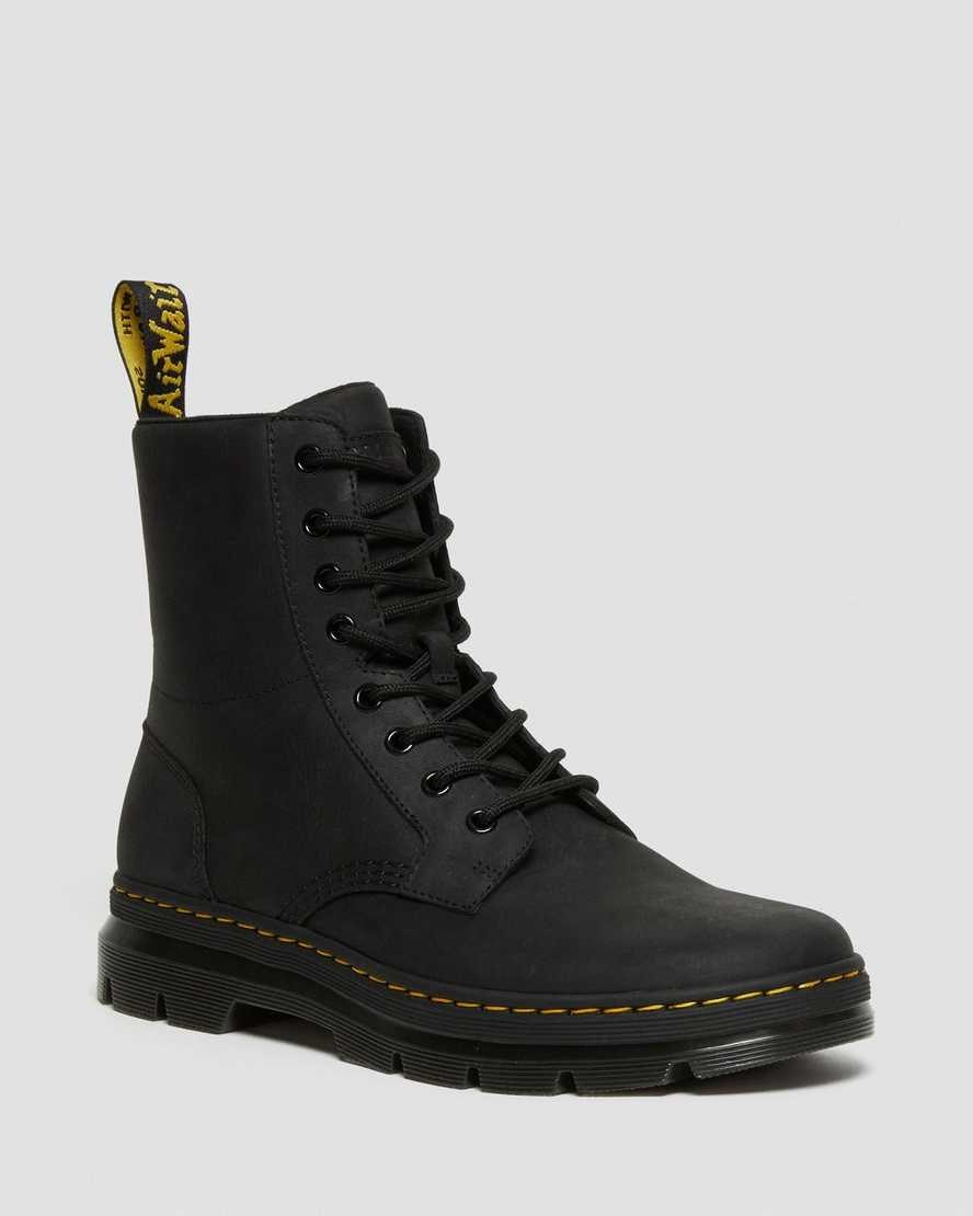 Dr Martens Combs Leder Schnürstiefel Herren Schwarz | FTH-172940