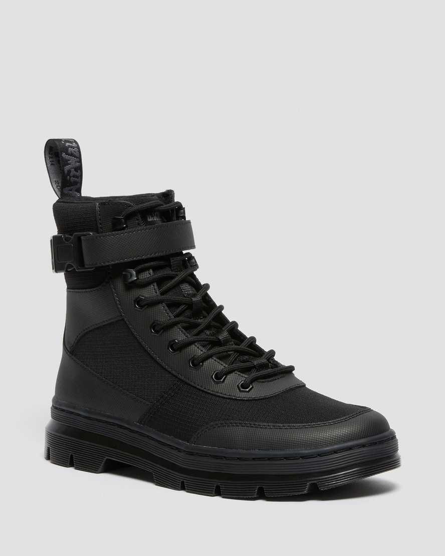 Dr Martens Combs Tech Poly Schnürstiefel Damen Schwarz | QAO-648197