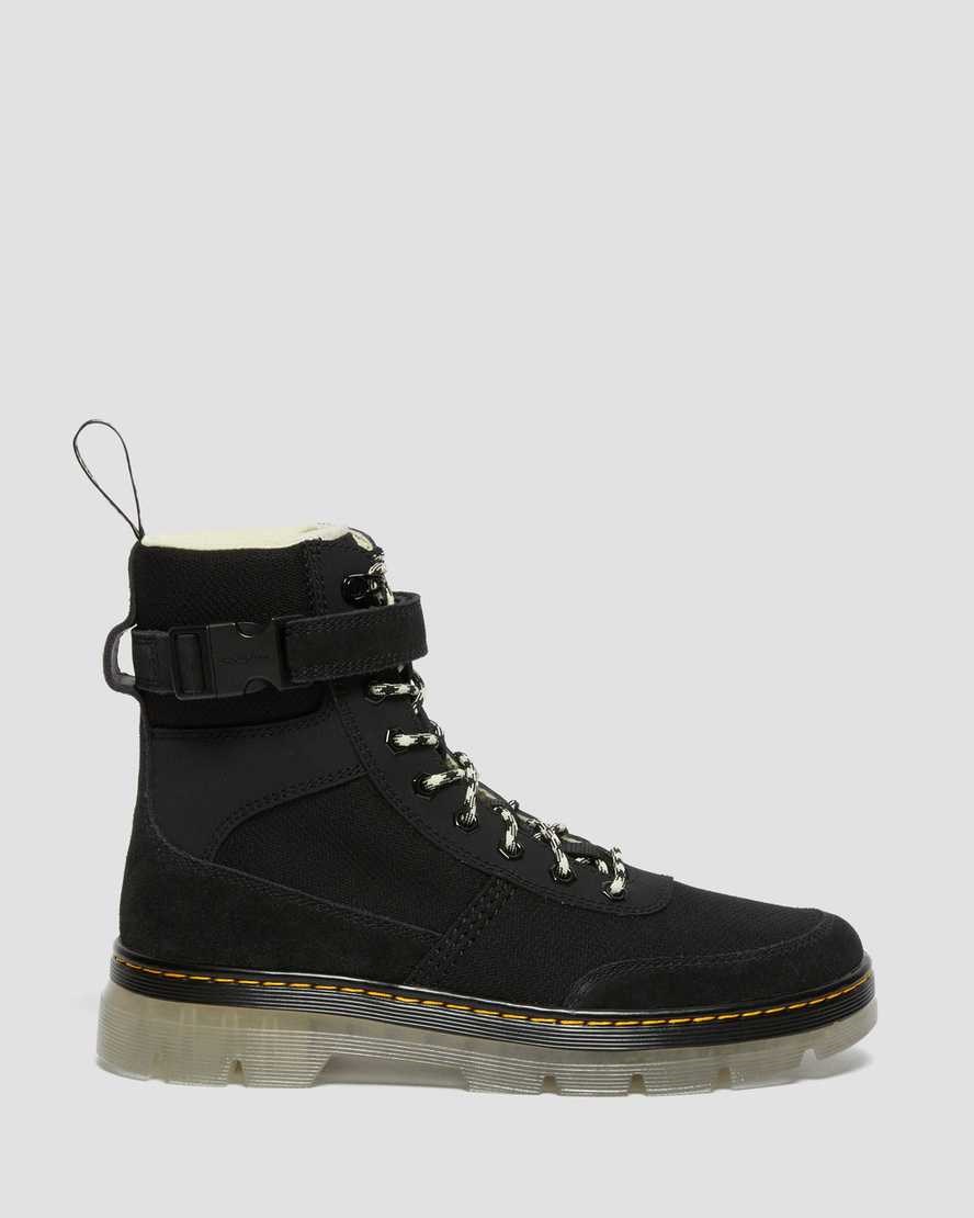 Dr Martens Combs Tech Superknit + Wildleder Schnürstiefel Damen Schwarz | IAM-426097