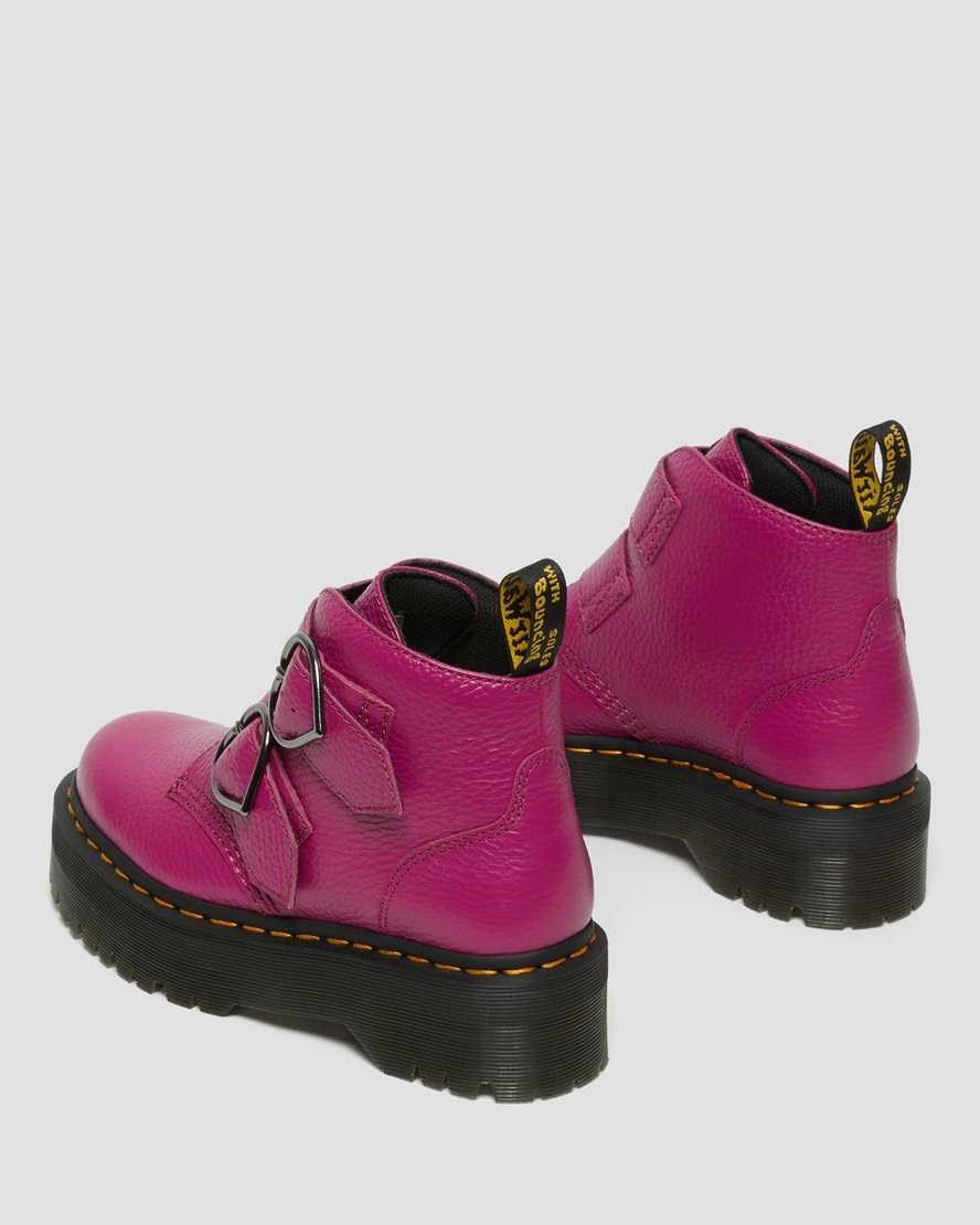 Dr Martens Devon Heart Leder Stiefeletten Damen Rosa | YHA-603458