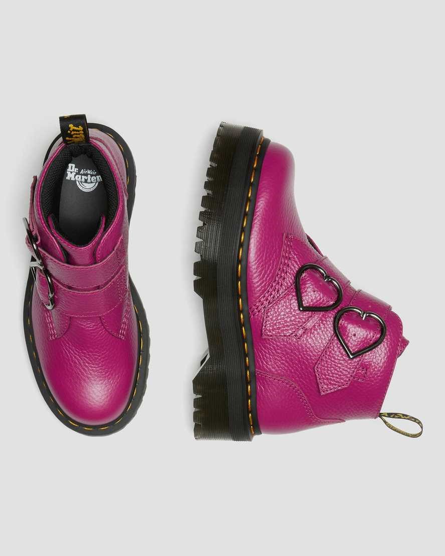 Dr Martens Devon Heart Leder Stiefeletten Damen Rosa | YHA-603458