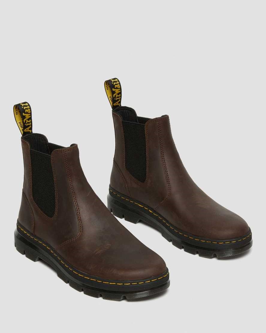 Dr Martens Embury Crazy Horse Leder Chelsea Stiefel Herren Braun | FGD-127603