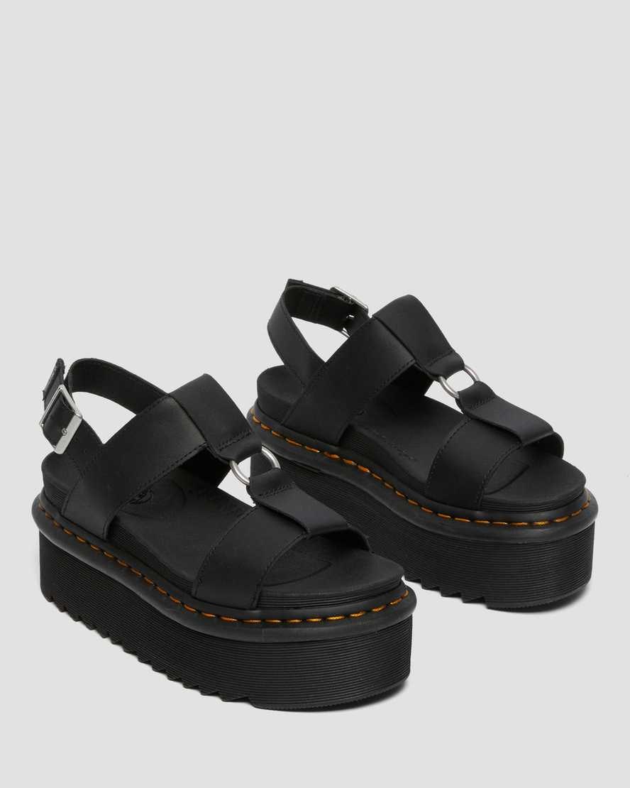 Dr Martens Francis Leder Riemchensandalen Damen Schwarz | BND-132659