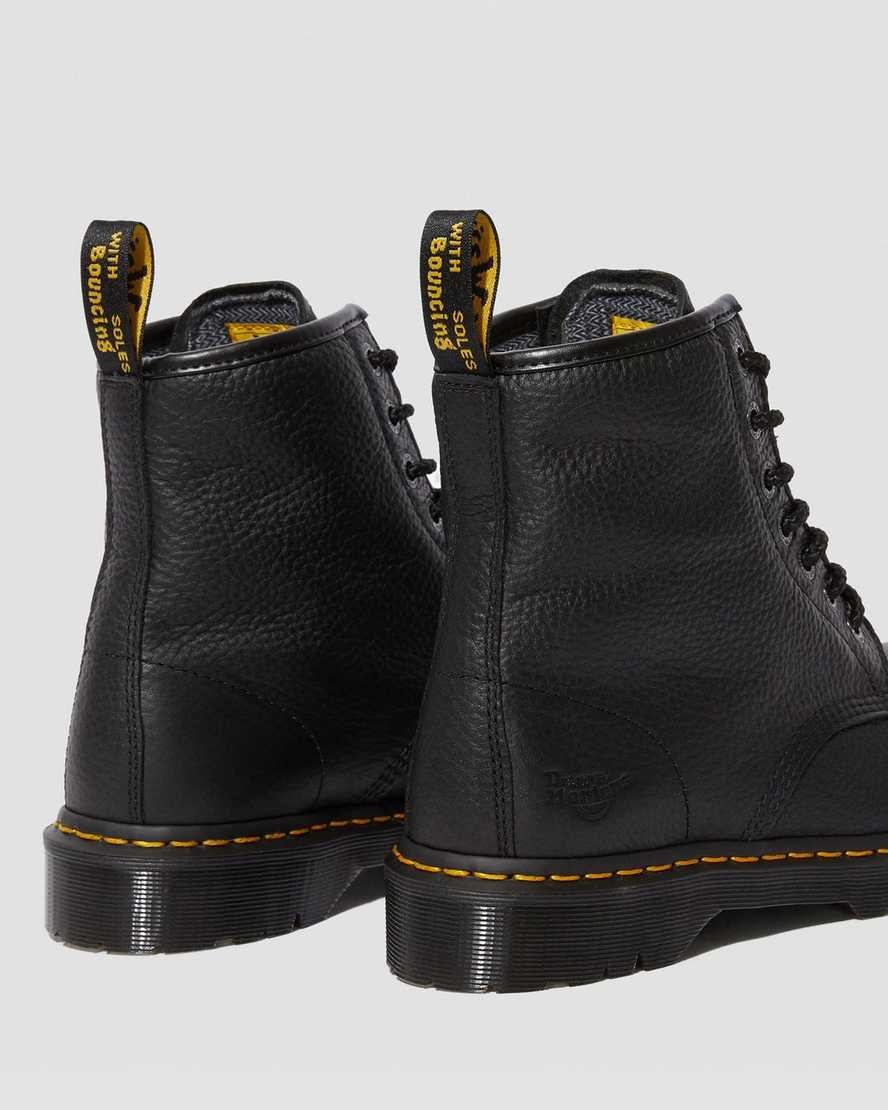 Dr Martens Icon 7B10 Leder Steel Kappe Arbeits Schnürstiefel Damen Schwarz | EDS-346012