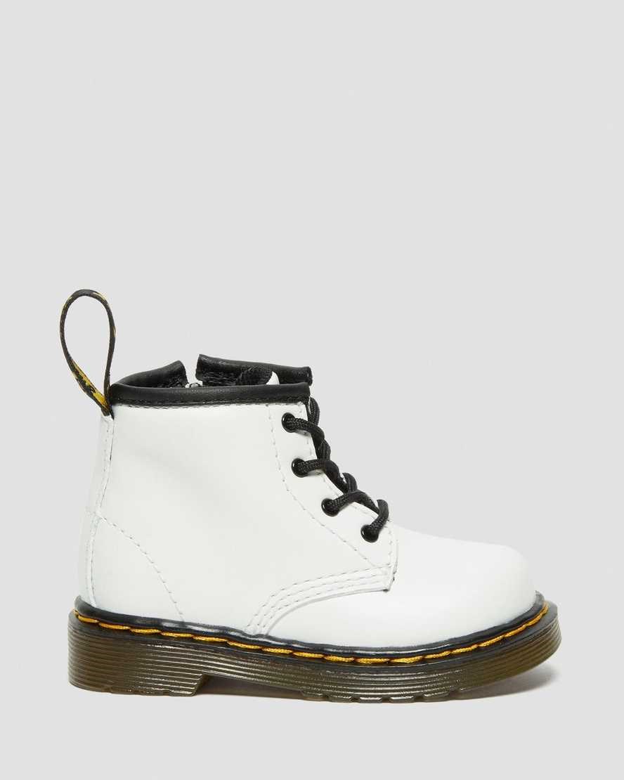 Dr Martens Infant 1460 Leder Schnürstiefel Kinder Weiß | DKS-854036