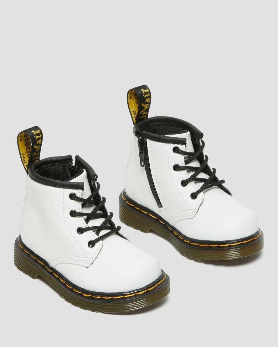 Dr Martens Infant 1460 Leder Schnürstiefel Kinder Weiß | DKS-854036