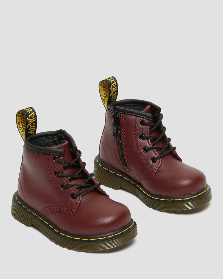 Dr Martens Infant 1460 Softy T Leder Schnürstiefel Kinder Rot | AGL-143652