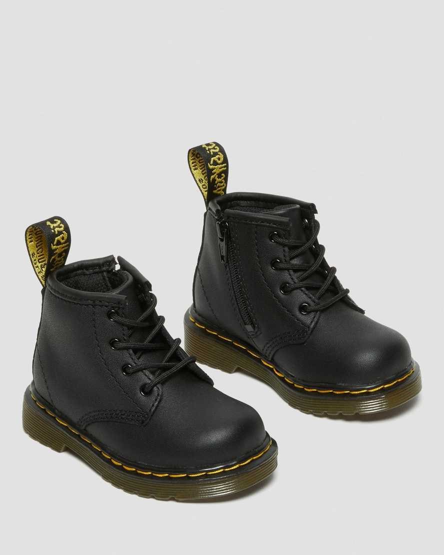 Dr Martens Infant 1460 Softy T Leder Schnürstiefel Kinder Schwarz | UYA-583609