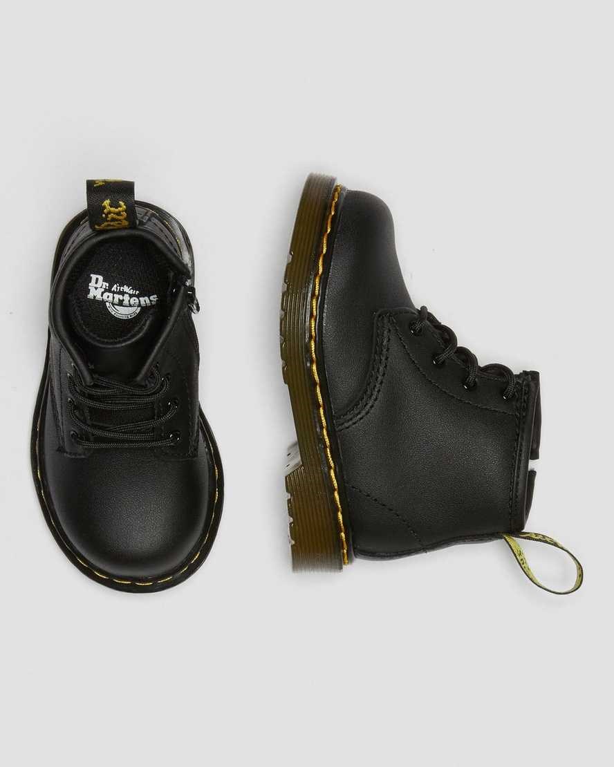 Dr Martens Infant 1460 Softy T Leder Schnürstiefel Kinder Schwarz | UYA-583609