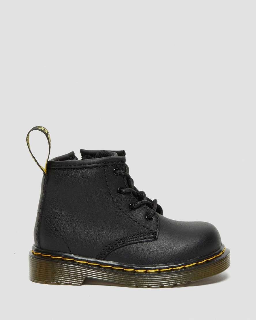 Dr Martens Infant 1460 Softy T Leder Schnürstiefel Kinder Schwarz | UYA-583609