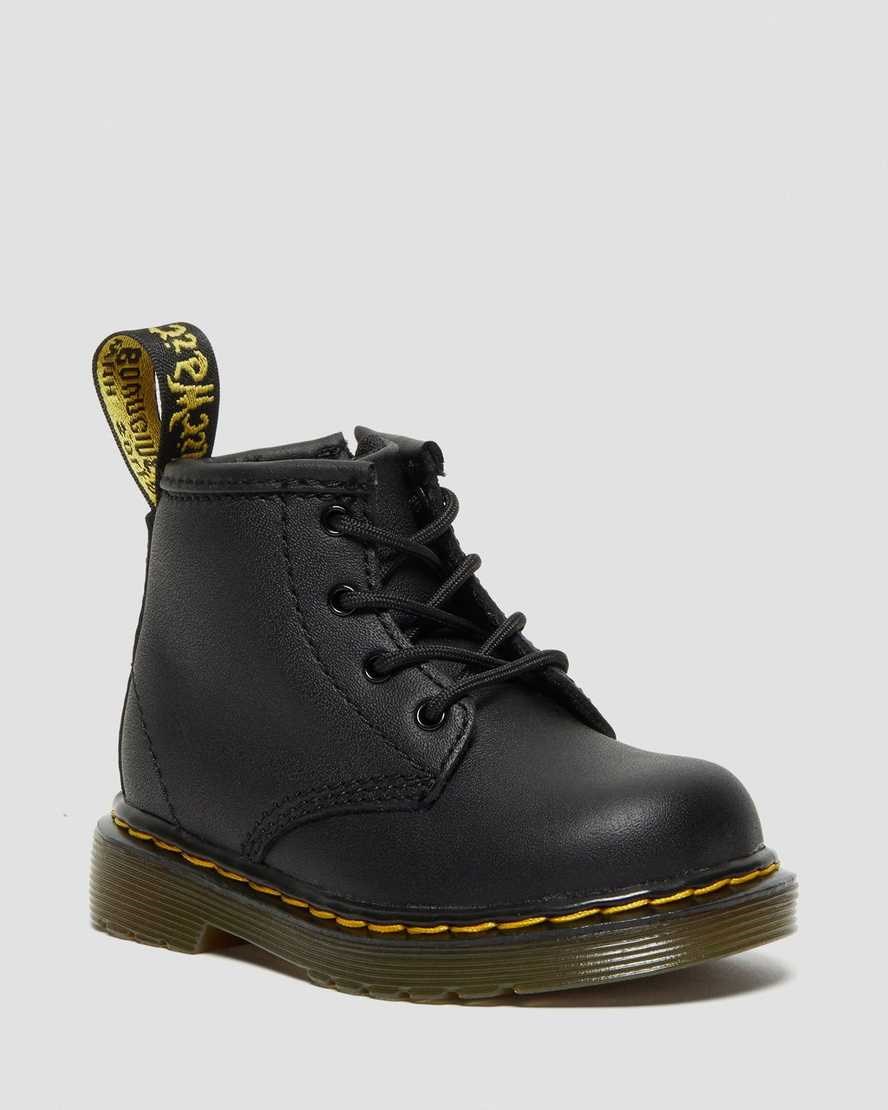 Dr Martens Infant 1460 Softy T Leder Schnürstiefel Kinder Schwarz | UYA-583609