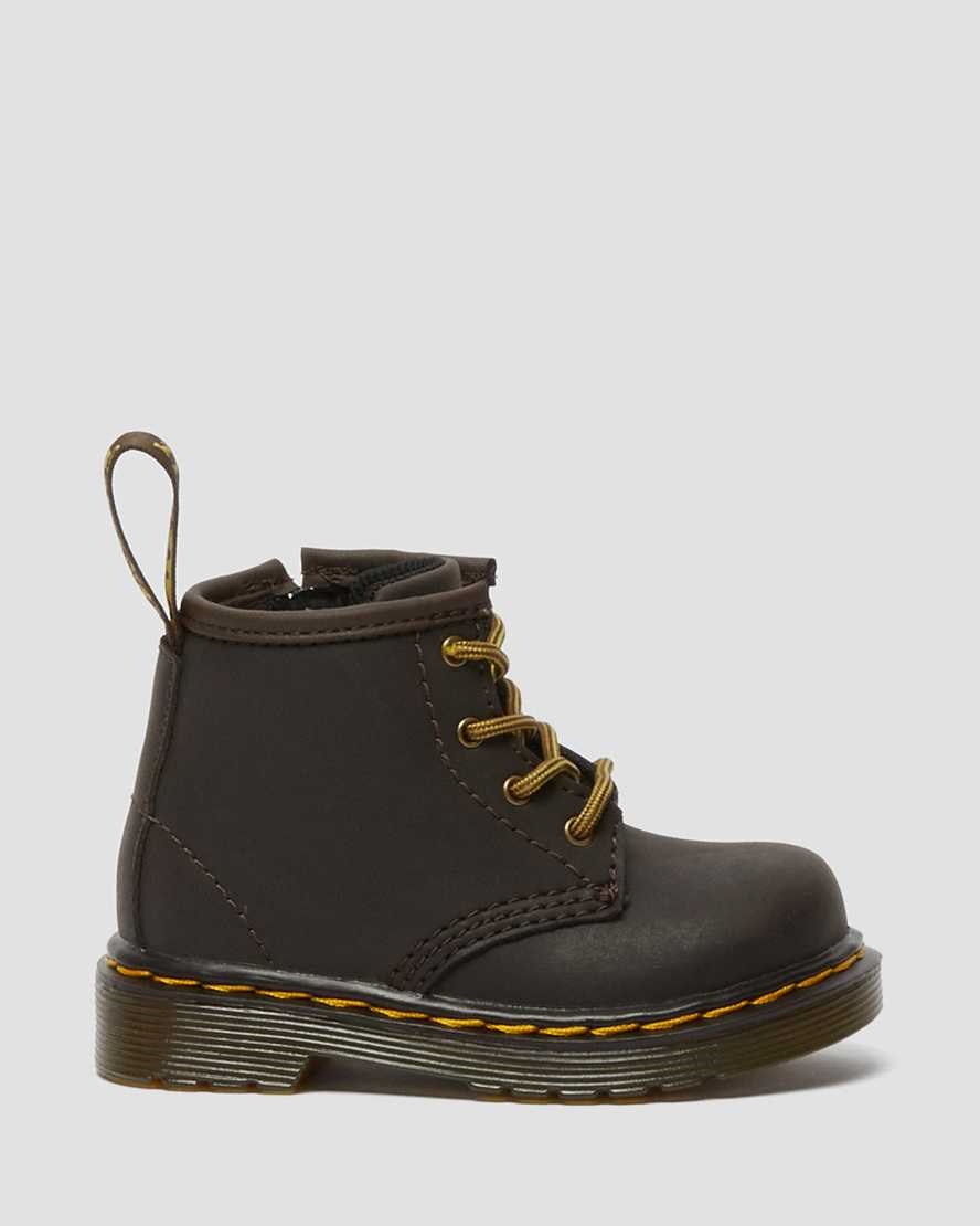 Dr Martens Infant 1460 Wildhorse Leder Schnürstiefel Kinder Dunkelbraun | HZB-402713