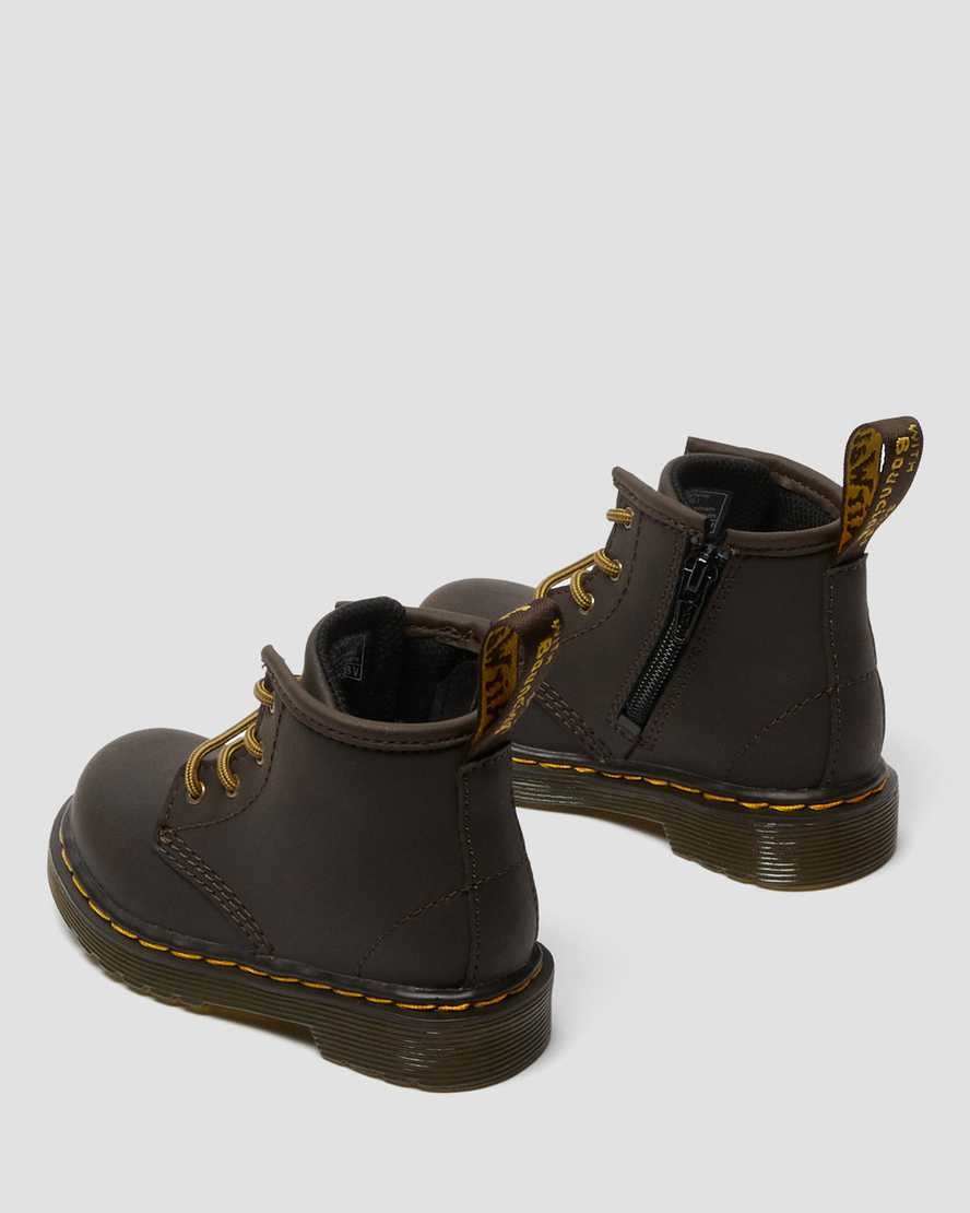 Dr Martens Infant 1460 Wildhorse Leder Schnürstiefel Kinder Dunkelbraun | HZB-402713