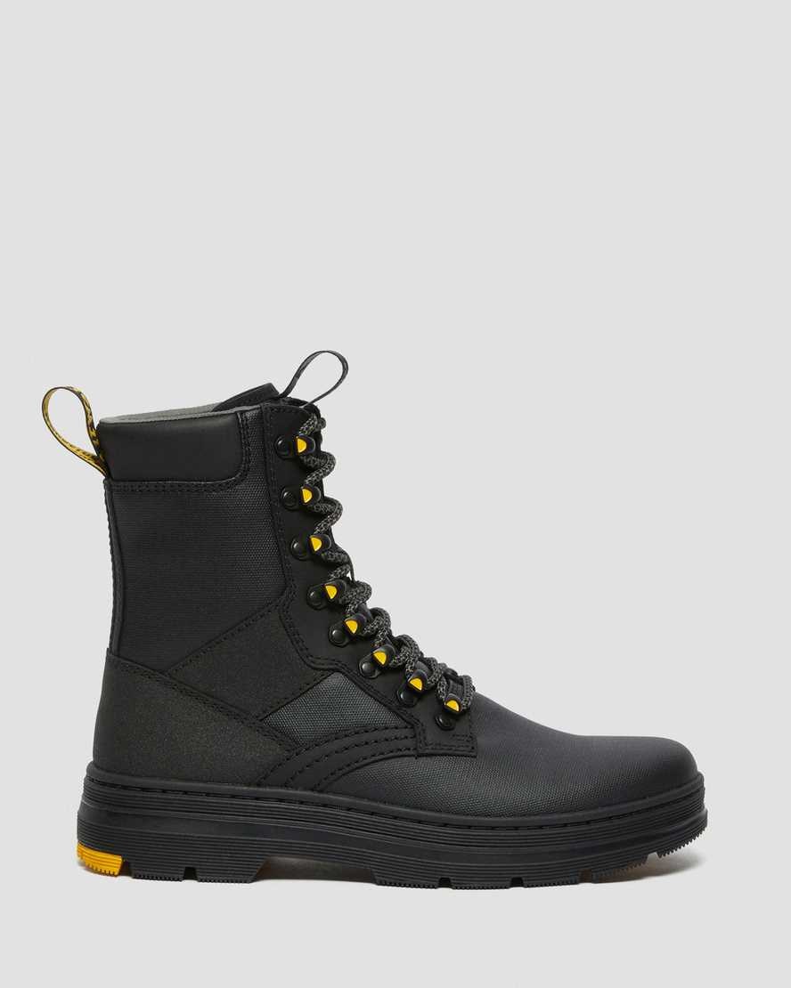 Dr Martens Iowa Coated Canvas Mix Schnürstiefel Herren Schwarz | HOJ-451836