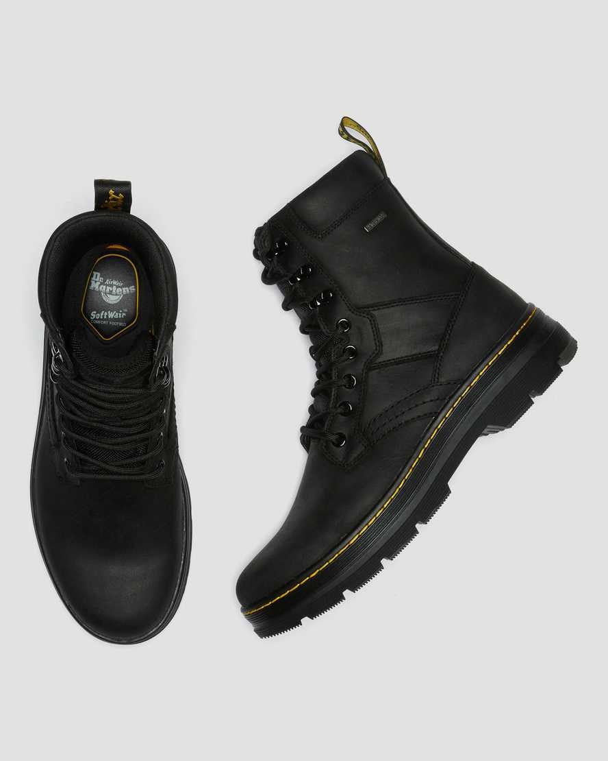 Dr Martens Iowa Wasserdichte Poly Schnürstiefel Damen Schwarz | BPZ-132807